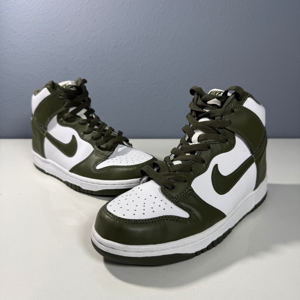 Nike Dunk High Cargo Khaki‎ White Kids Sneakers 7Y DB2179-105 Olive Green Shoes